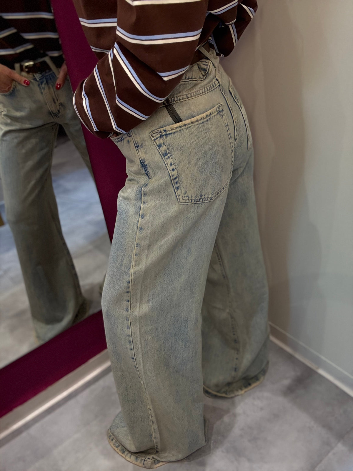 DALILA Jeans Fluido Sabbiato Fondo Usato PINKER COUTURE